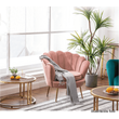 Kép 5/27 - Fotel Art-deco stílusban, rózsaszín Velvet anyag/gold króm-arany, NOBLIN NEW