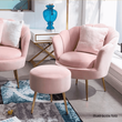 Kép 8/27 - Fotel Art-deco stílusban, rózsaszín Velvet anyag/gold króm-arany, NOBLIN NEW