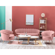 Kép 26/27 - Fotel Art-deco stílusban, rózsaszín Velvet anyag/gold króm-arany, NOBLIN NEW