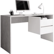 PC-asztal, beton/fehér matt, TULIO