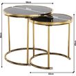 Kép 6/9 - 2 darabos dohányzóasztal készlet, gold króm arany/fekete, MORINO