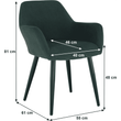 Kép 11/18 - Design fotel, zöld/fekete, LACEY