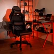 Irodai/gamer szék RGB LED háttérvilágítással, fekete, MAFIRO