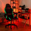 Irodai/gamer szék RGB LED háttérvilágítással, fekete, MAFIRO