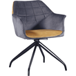 Kép 1/6 - Forgó szék, szürke, camel Velvet szövet/fekete, RATOKO