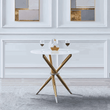 Kép 4/4 - Étkezőasztal/dohányzóasztal, fehér/gold króm arany, átmérő 80 cm, DONIO