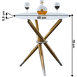 Kép 2/4 - Étkezőasztal/dohányzóasztal, fehér/gold króm arany, átmérő 80 cm, DONIO