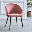 Kép 3/4 - Dizájn fotel, rózsaszín velvet szövet/gold króm arany, DONKO