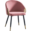 Kép 1/4 - Dizájn fotel, rózsaszín velvet szövet/gold króm arany, DONKO