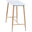 Kép 1/3 - Bárasztal, fehér/bükk, MDF/fém, 110x50 cm, DORTON