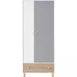 FARO SYSTEM 3 akasztós szekrény fehér - artisan tölgy - szürke színű, kétajtós, egyfiókos