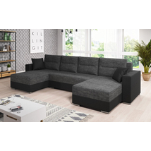 HERON U alakú kanapé fekete / szürke