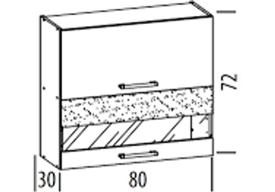 Modena 80 cm vitrines felső szekrény sonoma