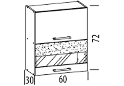 Modena 60 cm vitrines felső szekrény sonoma