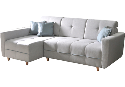 Grey L alakú kanapé szürke / kék