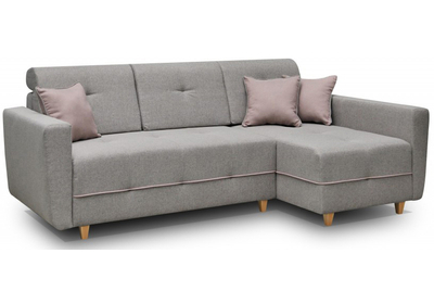 Grey L alakú kanapé szürke / mályva