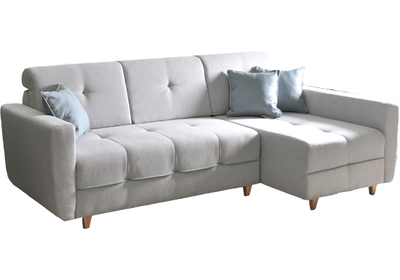 Grey L alakú kanapé szürke / kék