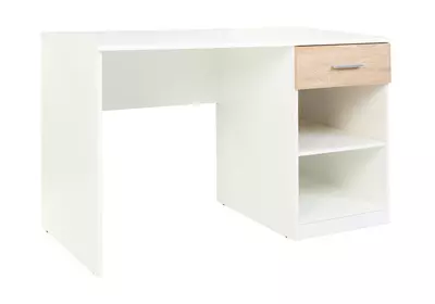 MEDAN Íróasztal 1 fiókkal 120cm  Fehér – Sonoma tölgy
