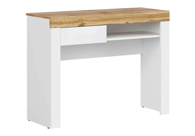 HOLTEN Íróasztal 1 fiókkal Fényes Fehér / Wotan Tölgy