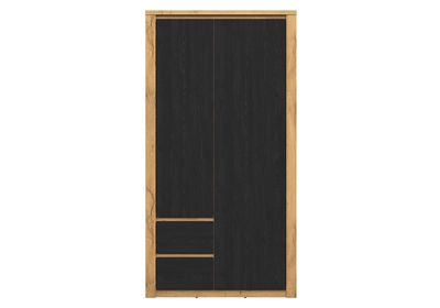 WALTON Akasztós szekrény 2 ajtóval és 2 fiókkal Tölgy / fekete tölgy színben