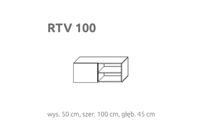 BRIKS TV szekrény RTV100 Prémium fronttal
