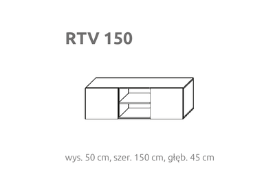BRIKS TV szekrény RTV150 Prémium fronttal