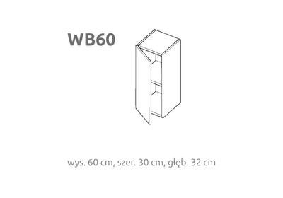 BRIKS Oldalra nyíló álló fali szekrény WB60 Prémium fronttal