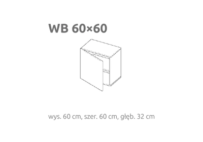 BRIKS Oldalra nyíló fali szekrény WB60X60 Prémium fronttal