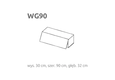 BRIKS Felfelé nyíló fekvő fali szekrény WG90