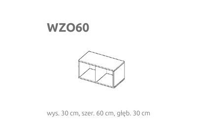 BRIKS Nyitott fekvő fali szekrény WZO60
