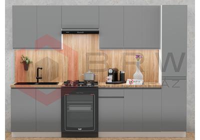 Aspen-2  280 cm konyhablokk Magasfényű Szürke