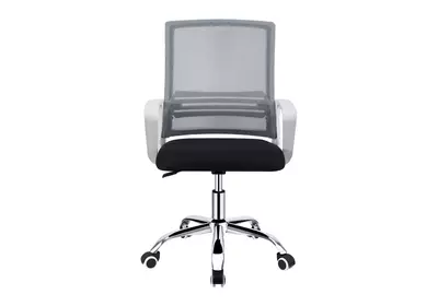 Irodai szék, hálószövet szürke/szövet fekete/műanyag fehér, APOLO 2 NEW
