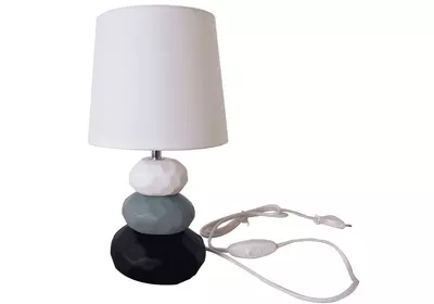 Asztali lámpa, fehér/kék/fekete, LENUS