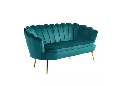 Luxus heverő, 3-as ülés, smaragd Velvet szövet/króm arany, Art-deco stílus, NOBLIN