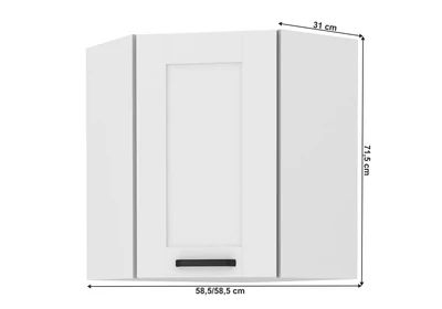 Felső szekrény sarokba, fehér, LULA 58x58 GN-72 1F