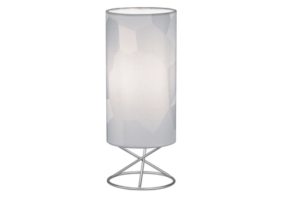 Asztali lámpa, fém/szürke textil lámpaernyő, AVAM