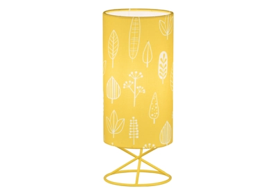Asztali lámpa, fém/sárga textil lámpaernyő, AVAM