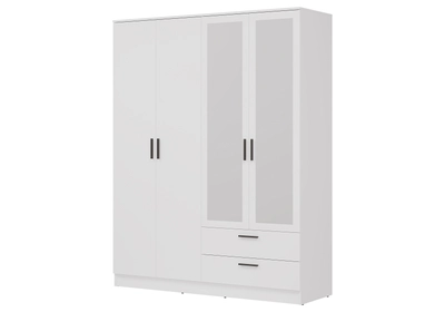 MONTANA Akasztós szekrény 4 ajtóval és 2 fiókkal Fehér színben