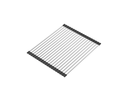 Qmat Csöpögtető rács mosogatótálcához 425 x 320 Szálcsiszolt acél / Fekete színben