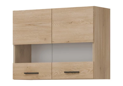 PATI Felső vitrines szekrény 80cm 2 ajtóval Cremona Torro tölgy Fronttal