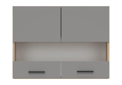 PATI Felső vitrines szekrény 80cm 2 ajtóval Világos grafit Fronttal