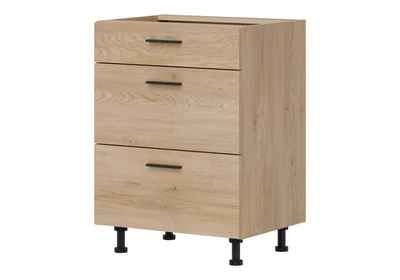 PATI Alsó szekrény 60cm 3 fiókkal Cremona Torro tölgy Fronttal