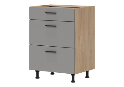 PATI Alsó szekrény 60cm 3 fiókkal Világos grafit Fronttal