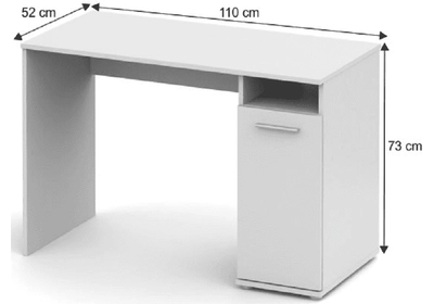 PC-asztal, fehér, NOKO-SINGA 21