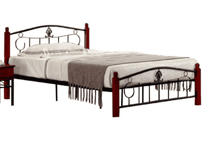 Fém ágy ágyráccsal, 140x200, MAGENTA