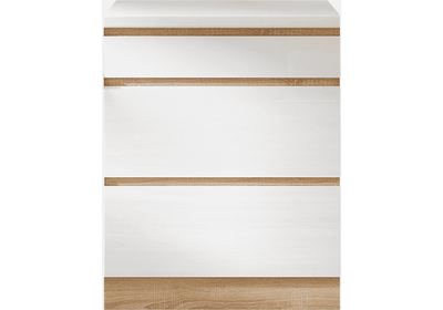 Alsó szekrény három fiókkal D60, fehér magas fényű HG, LINE