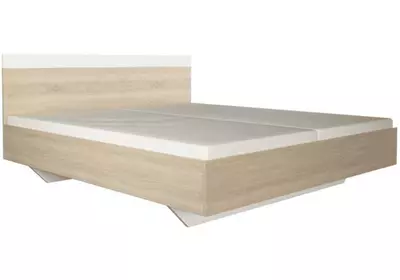 Dupla ágy, tölgy sonoma/fehér, 180x200, GABRIELA