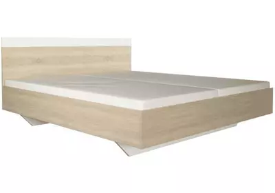 Dupla ágy, tölgy sonoma/fehér, 160x200, GABRIELA