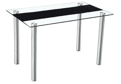 Étkezőasztal, acél + üveg, 120x70 cm, ESTER