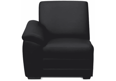 1 személyes kanapé támasztékkal, textilbőr fekete, balos, BITER 1 1B